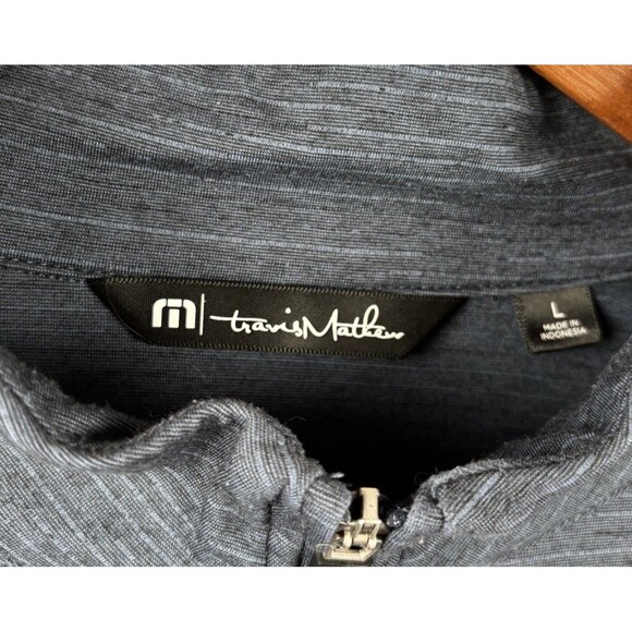 Travis Matthew - Blue 1/4 Zip Pullover Golf Sweatshirt Polyester Blend Sport Lg - Picture 3 of 7